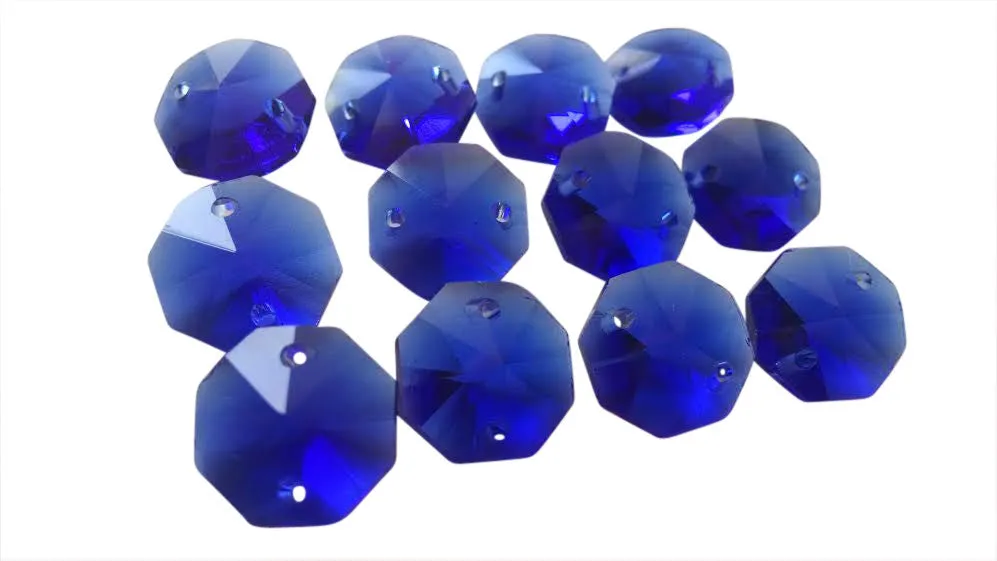Cobalt Blue 14mm Octagon Beads Chandelier Crystals 2 Holes