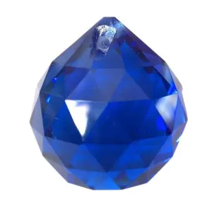 Cobalt Blue Chandelier Crystal Faceted Ball Prism