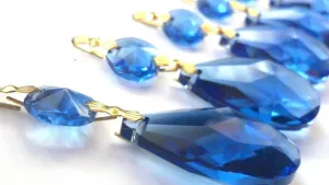 Cobalt Blue Teardrop Chandelier Crystals Ornament , Pack of 5