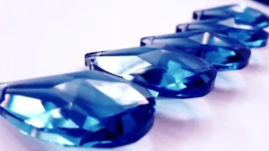 Cobalt Blue Teardrop Chandelier Crystals, Pack of 5