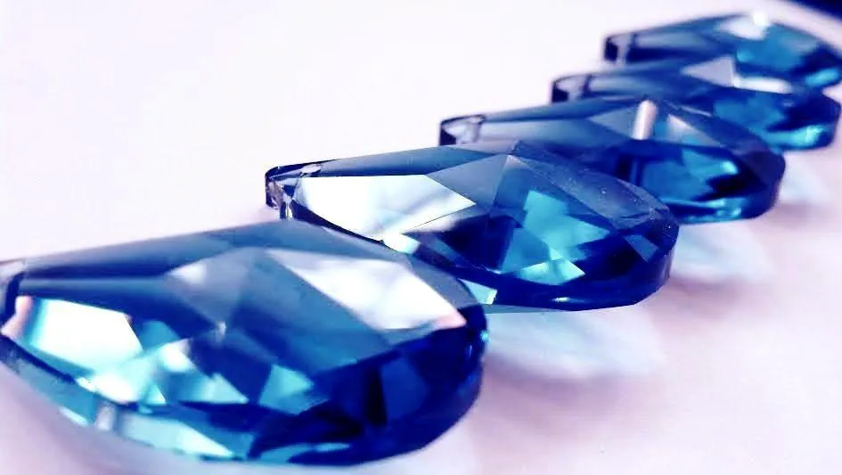 Cobalt Blue Teardrop Chandelier Crystals, Pack of 5