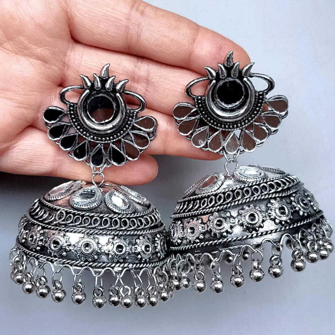 Combo of 2 Chandelier Mirror and Peacock Jhumki