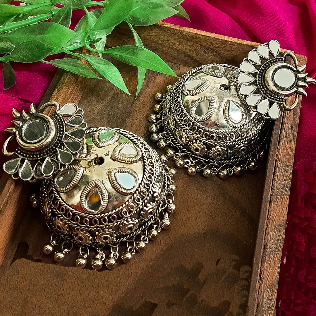 Combo of 2 Chandelier Mirror and Peacock Jhumki