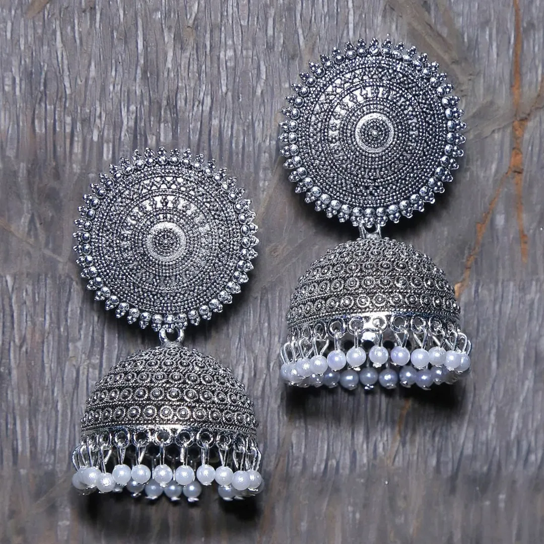 Combo of 2 Chandelier Square Mirror and Pearl Stud Earrings