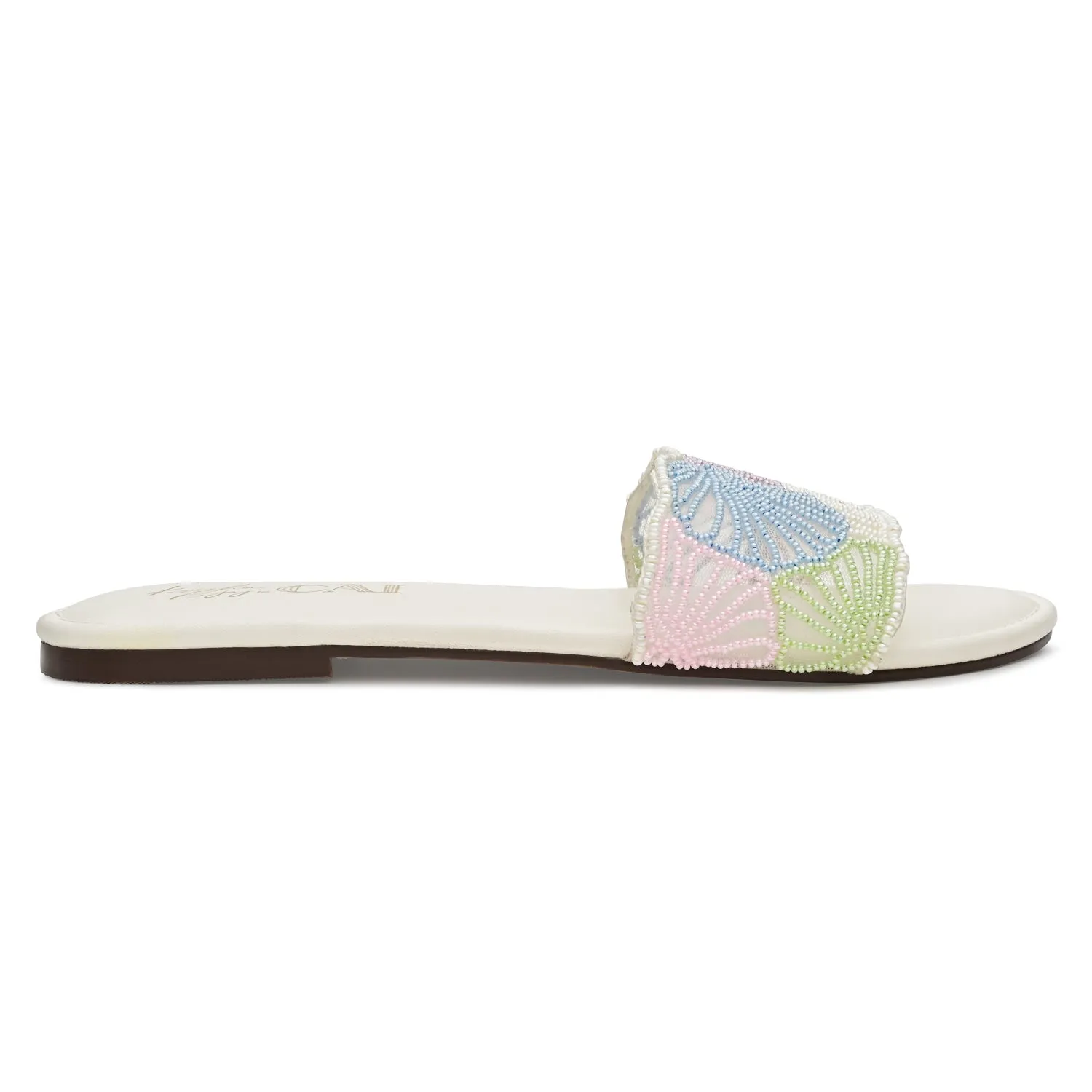 Coral Multi Beaded Flats