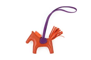 Coraline Orange Poppy/Violet Milo Lambskin Grigri Rodeo PM Charm