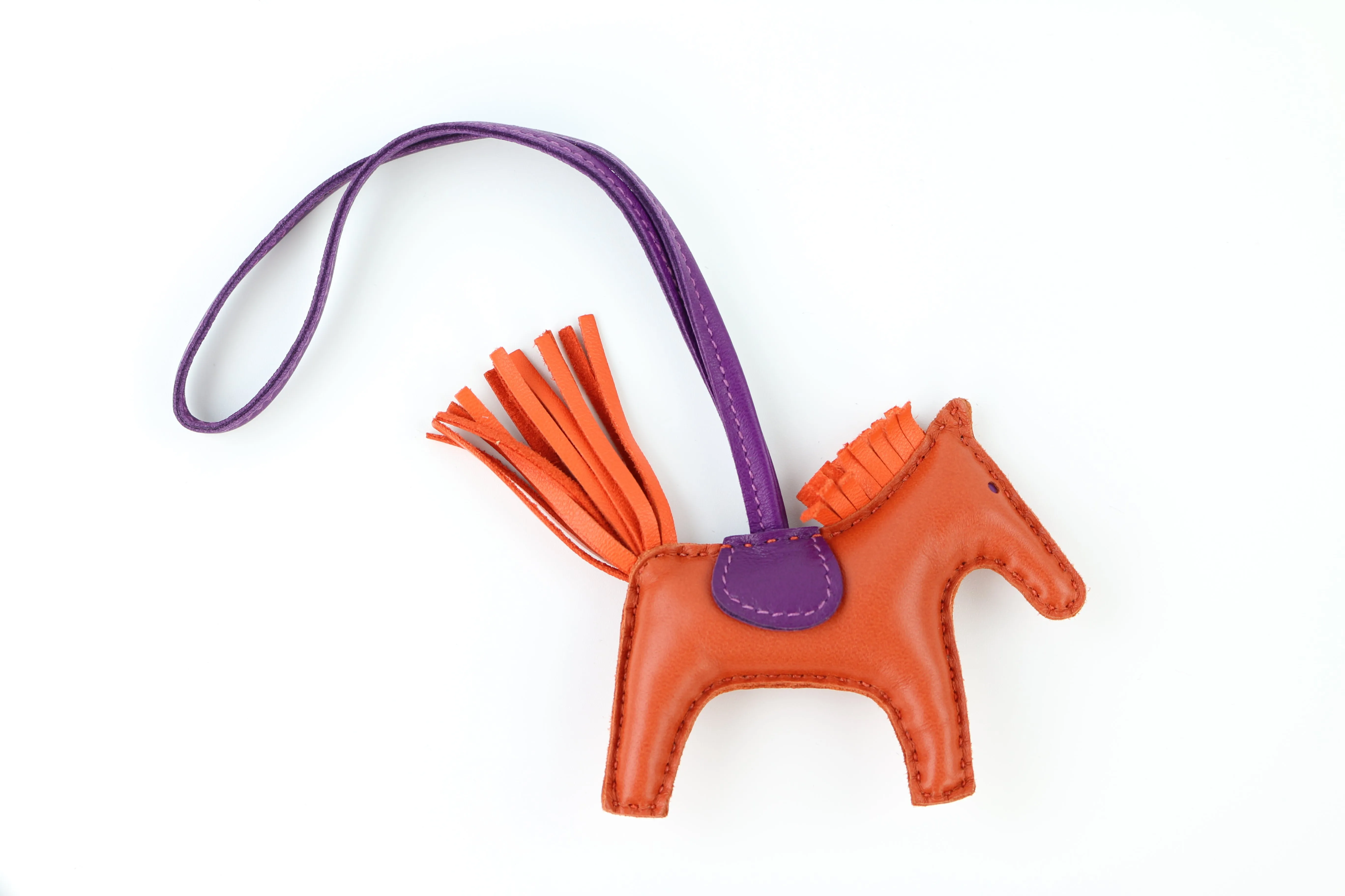 Coraline Orange Poppy/Violet Milo Lambskin Grigri Rodeo PM Charm