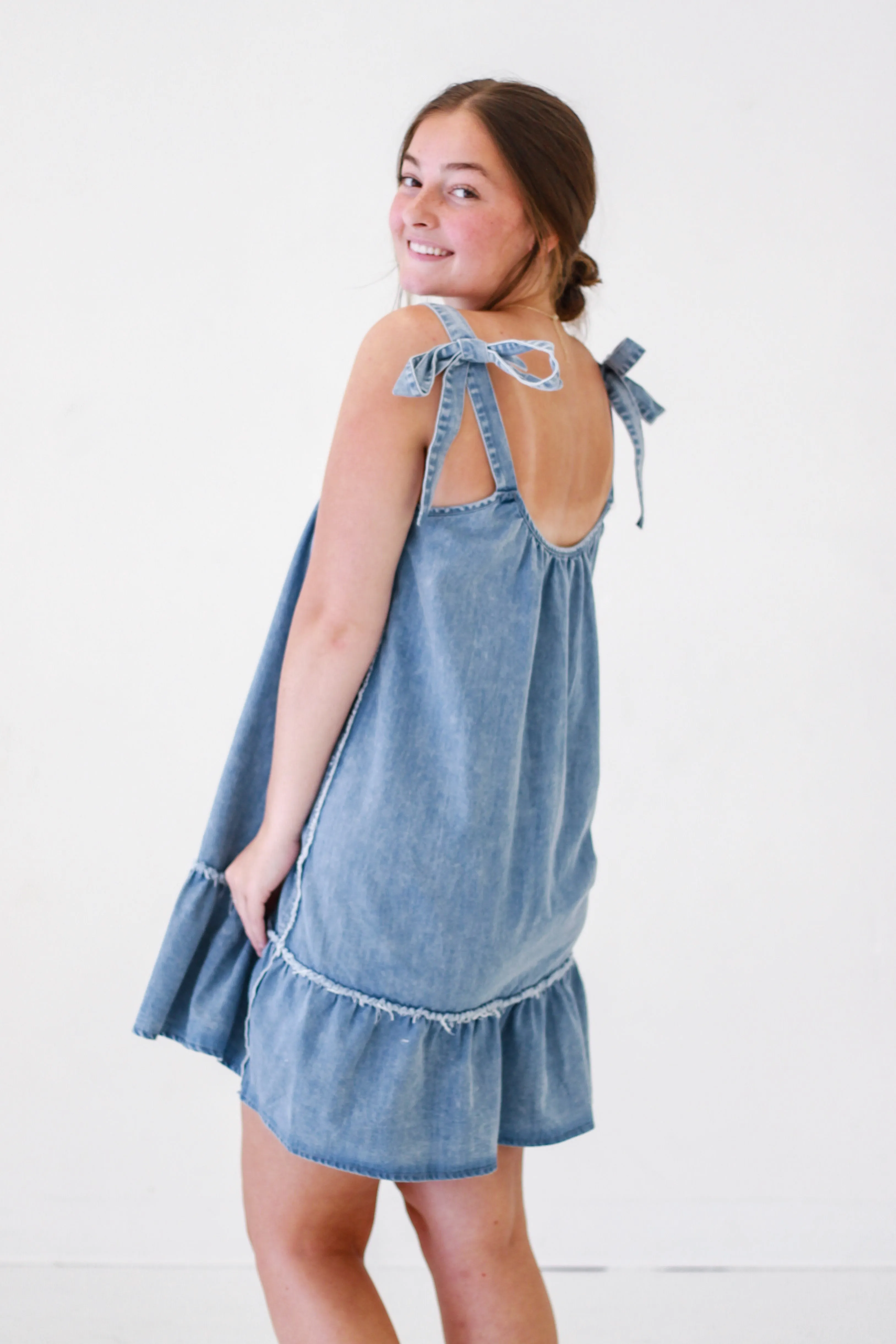 County Fair Washed Denim Dress in Indigo