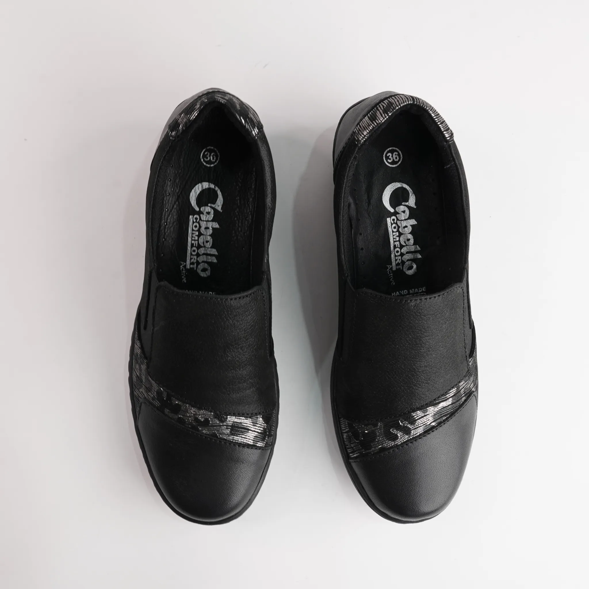 CP461-18 Black Combo Leather Flats