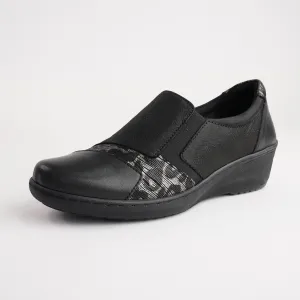 CP461-18 Black Combo Leather Flats