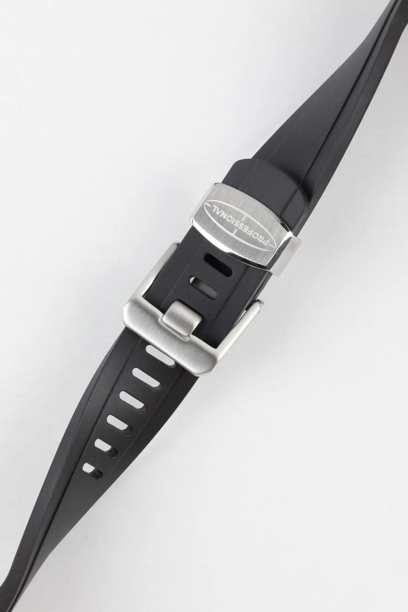 CRAFTER BLUE CB10-F FKM Rubber Watch Strap for Seiko SKX & 5 Sports Series – BLACK with Rubber & Steel Keepers