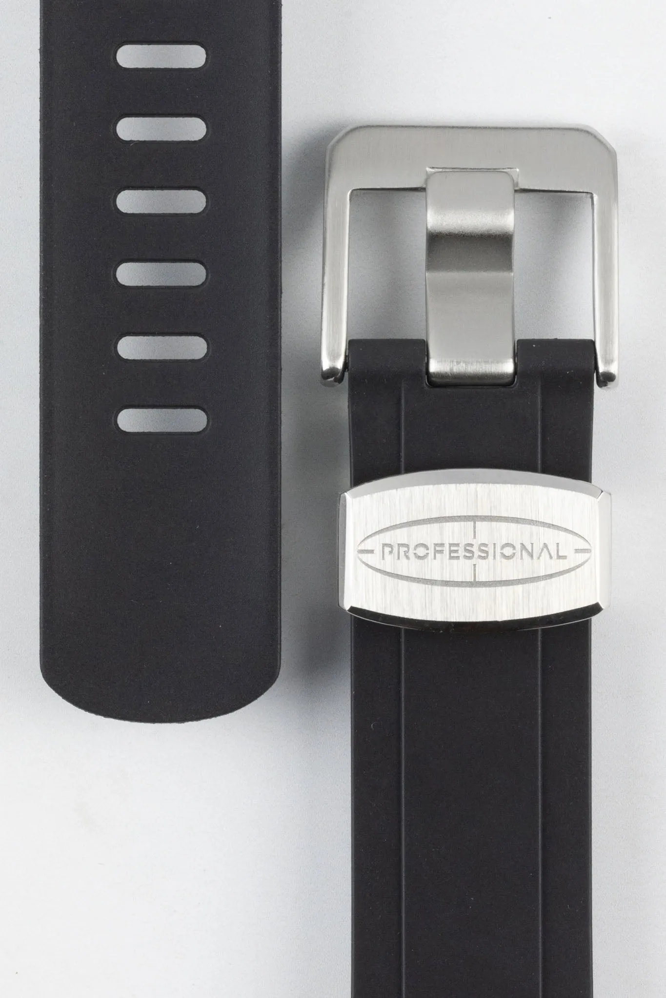 CRAFTER BLUE CB10-F FKM Rubber Watch Strap for Seiko SKX & 5 Sports Series – BLACK with Rubber & Steel Keepers