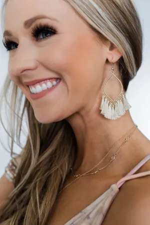 Cream Tassel Earrings