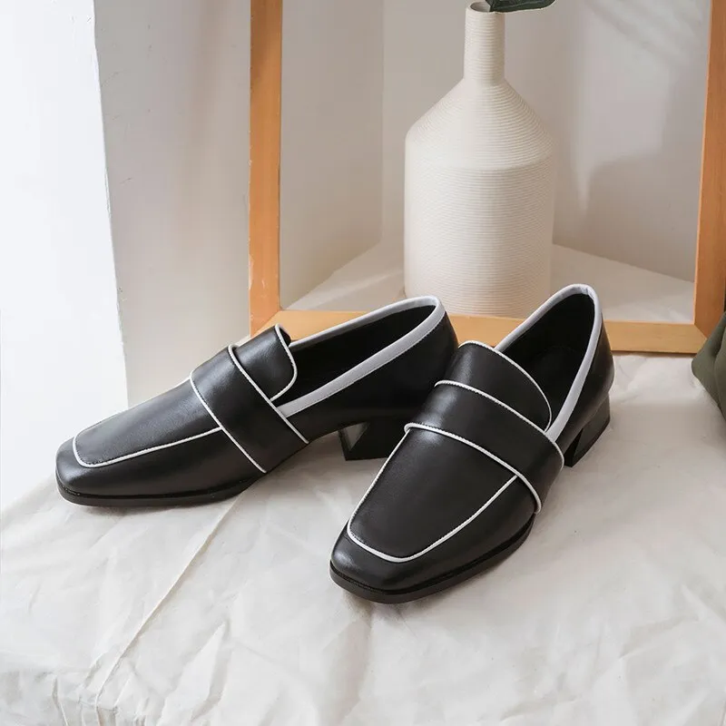 Creamtopmall Square Toe Casual Shoes