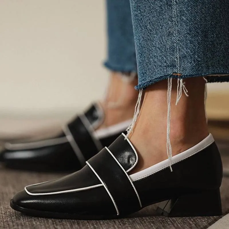 Creamtopmall Square Toe Casual Shoes