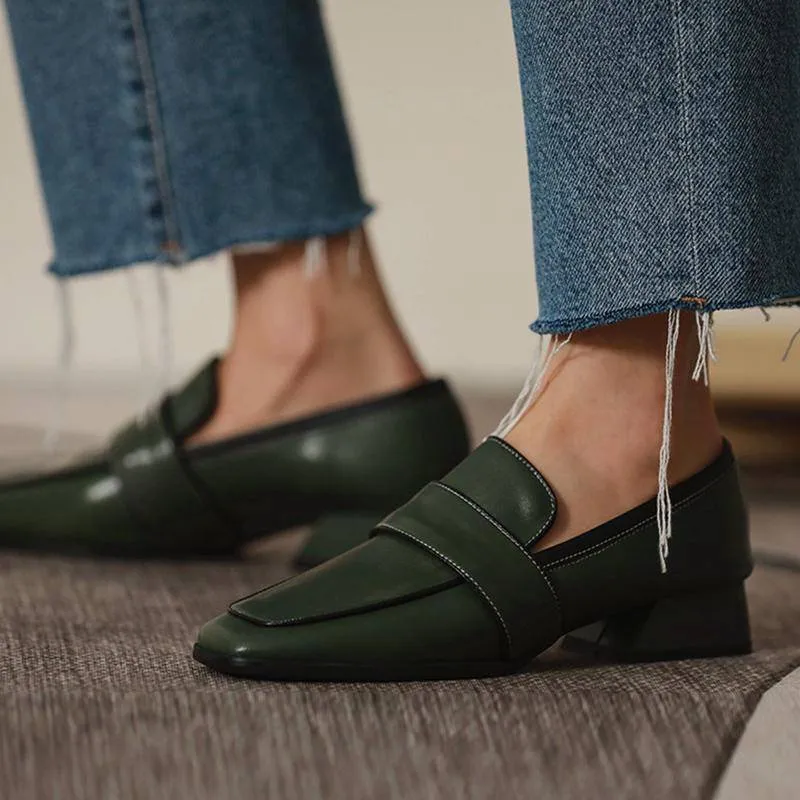 Creamtopmall Square Toe Casual Shoes