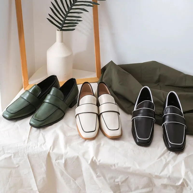 Creamtopmall Square Toe Casual Shoes