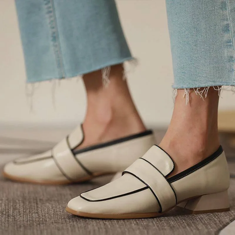 Creamtopmall Square Toe Casual Shoes