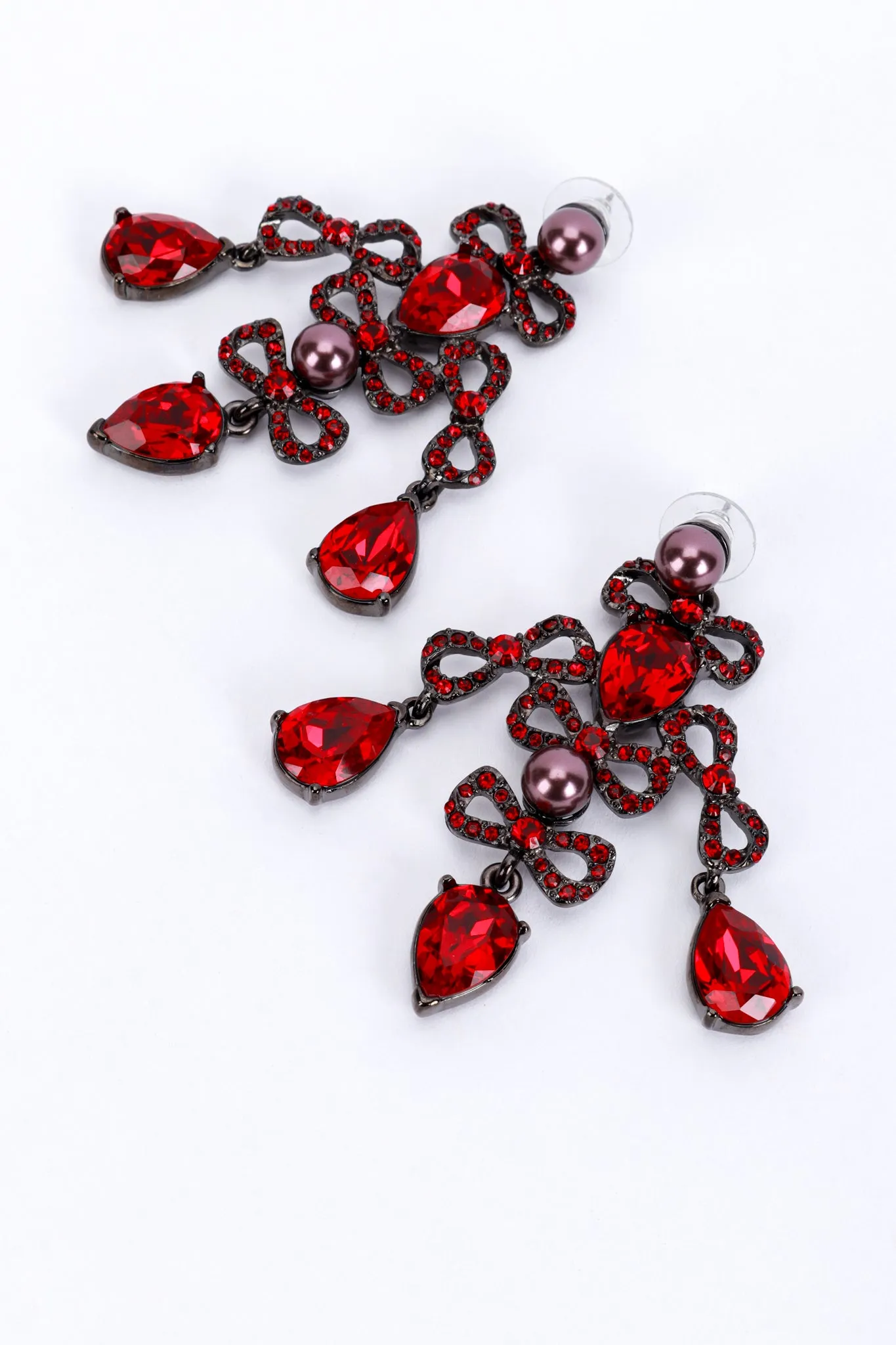 Crystal Bow Chandelier Earrings