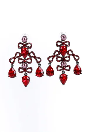 Crystal Bow Chandelier Earrings