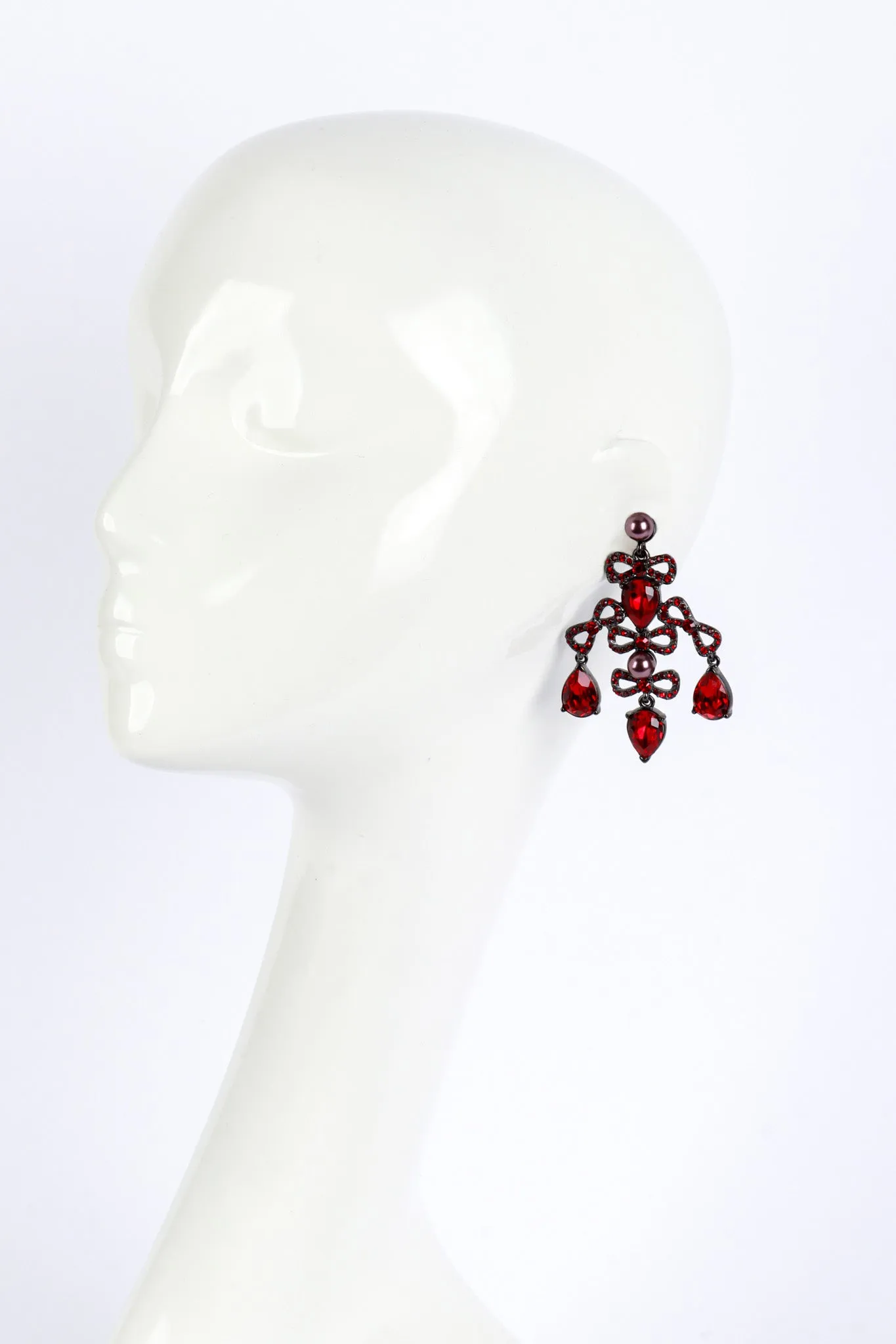 Crystal Bow Chandelier Earrings