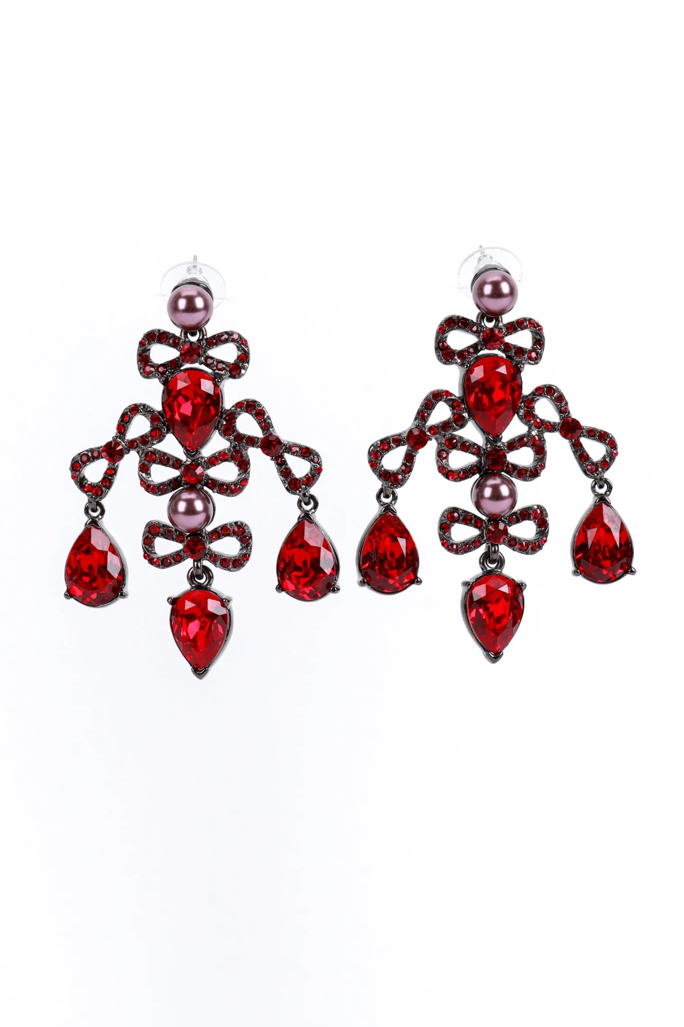 Crystal Bow Chandelier Earrings