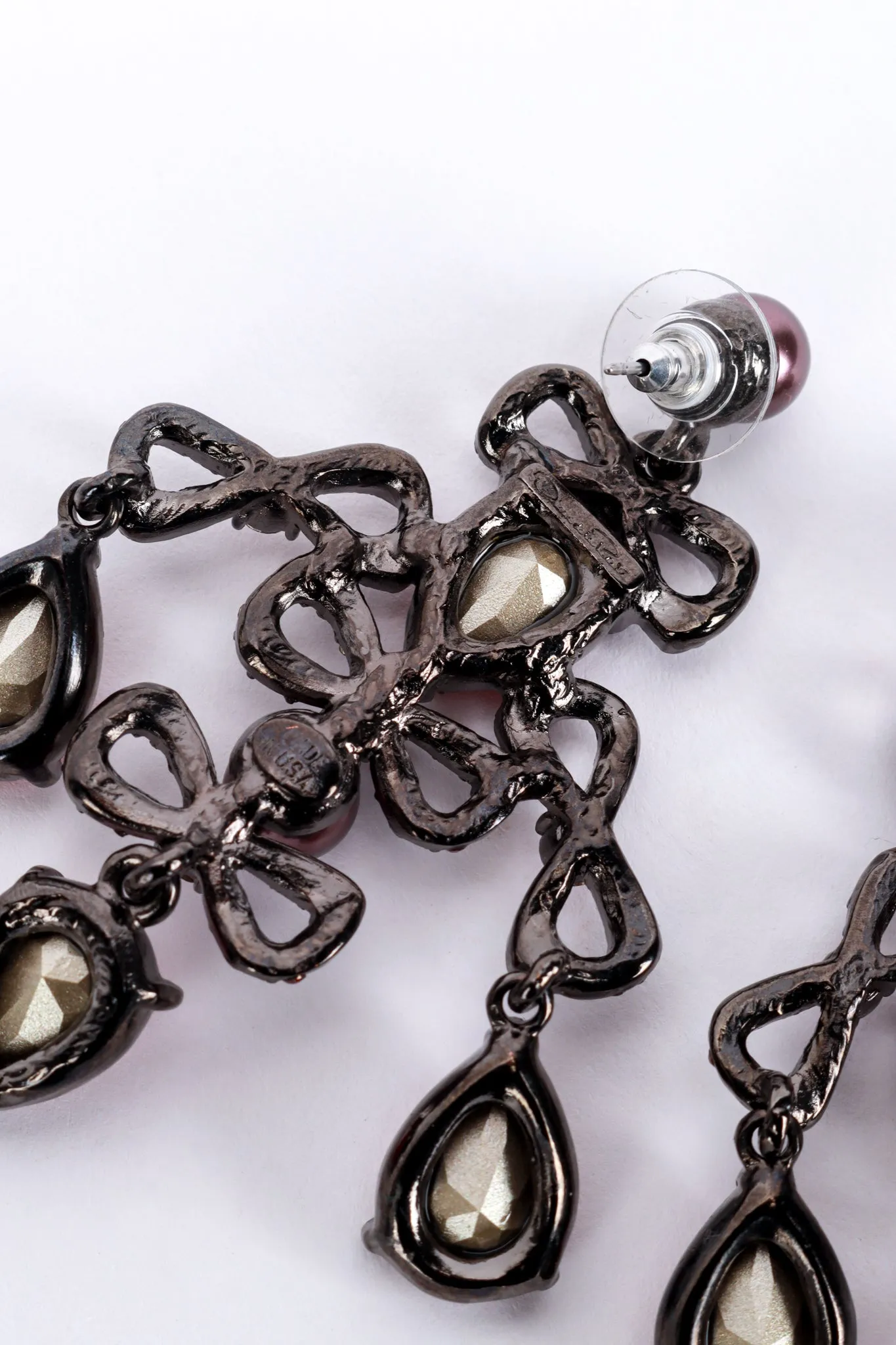 Crystal Bow Chandelier Earrings