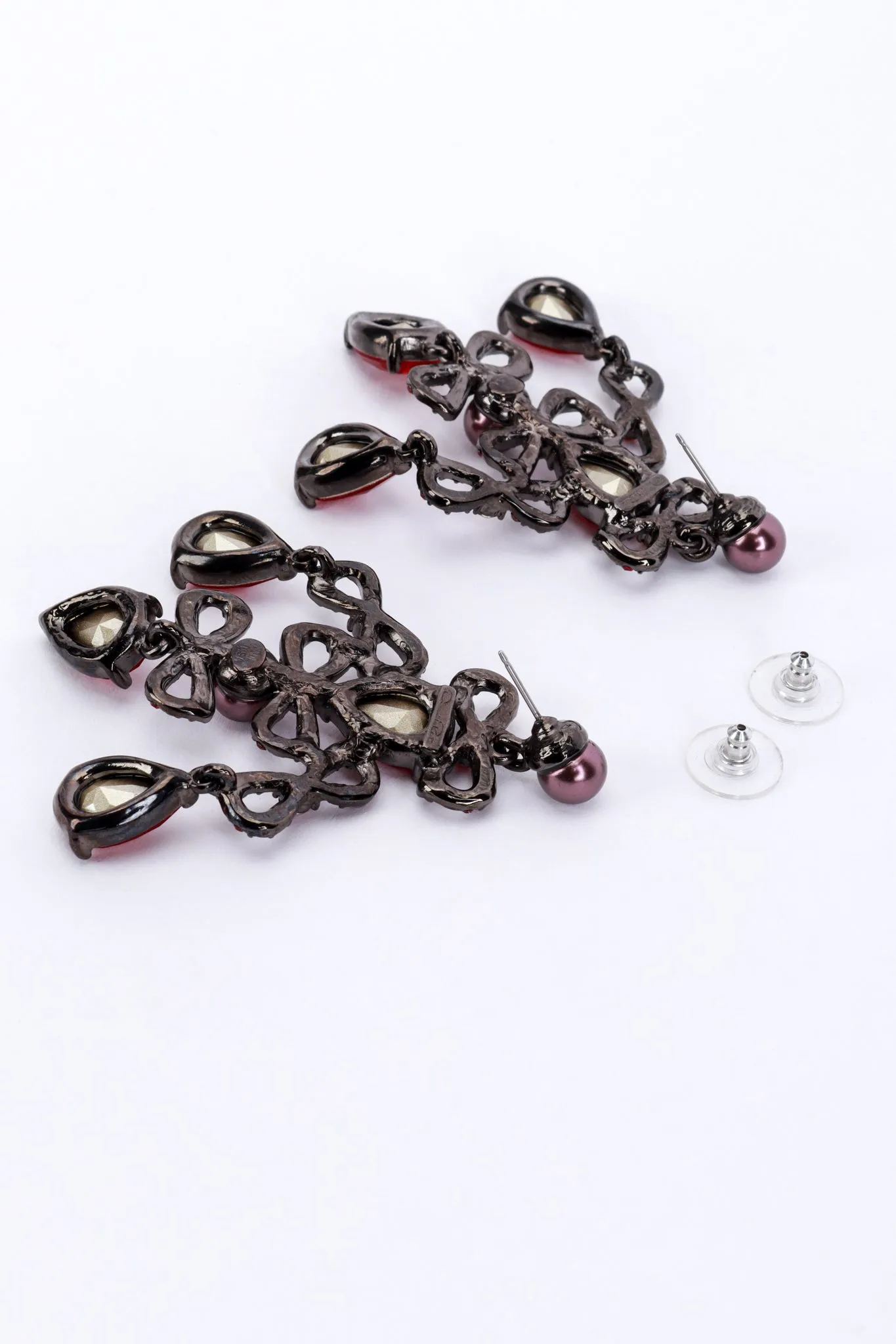 Crystal Bow Chandelier Earrings