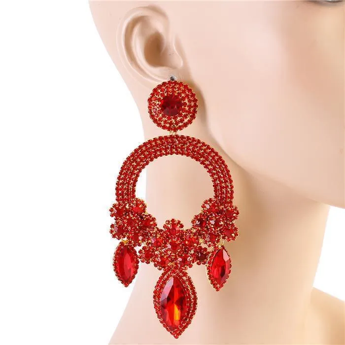 Crystal Chandelier Round Drop Earring