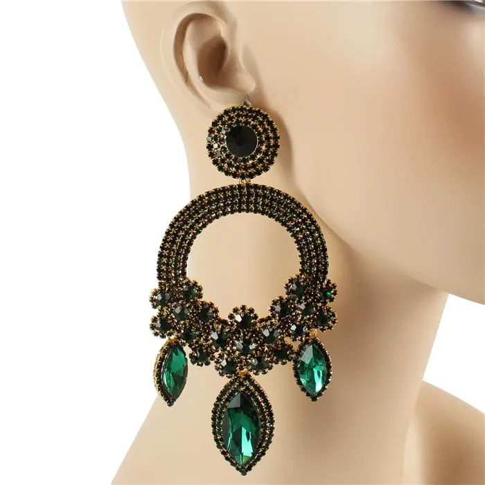 Crystal Chandelier Round Drop Earring