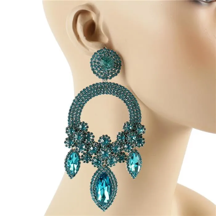 Crystal Chandelier Round Drop Earring