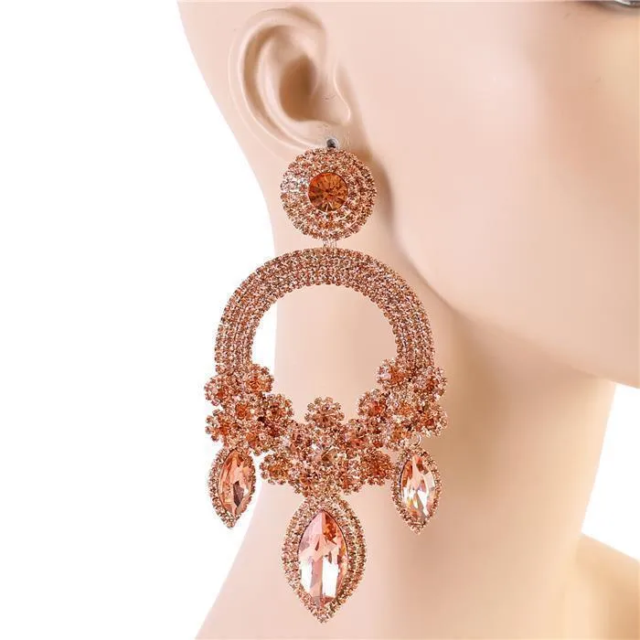 Crystal Chandelier Round Drop Earring