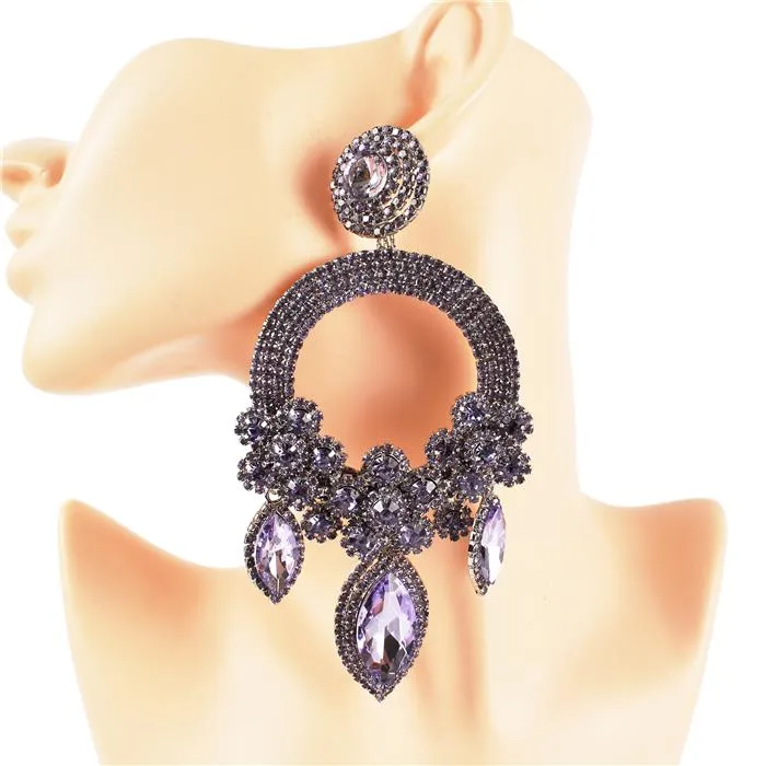 Crystal Chandelier Round Drop Earring