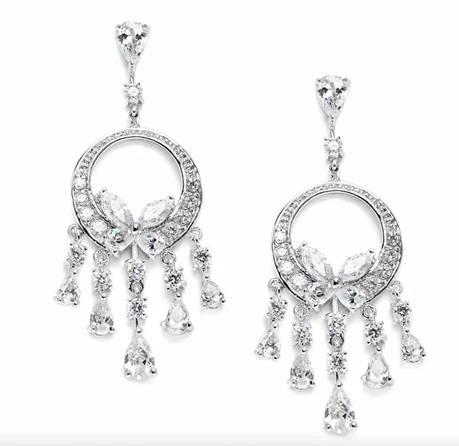 Cubic Zirconia Chandelier Earrings