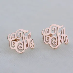 Custom Initial Monogram Stud Earrings