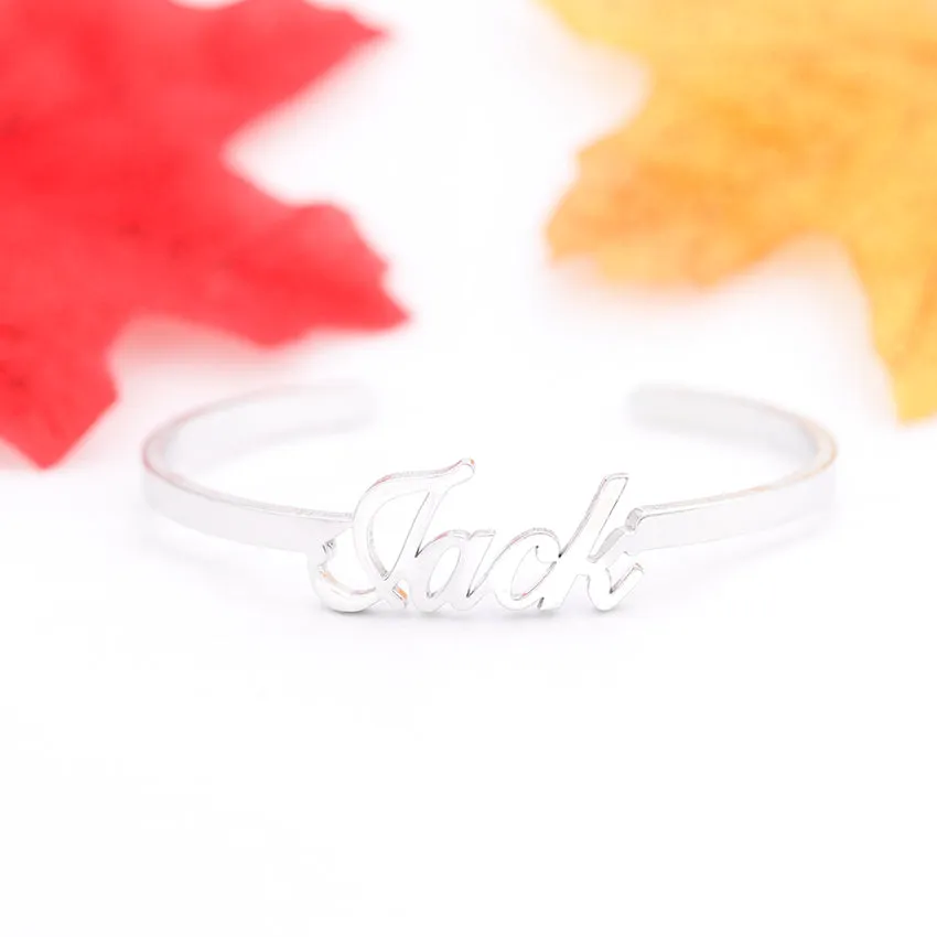 Custom Name Bangle Bracelet