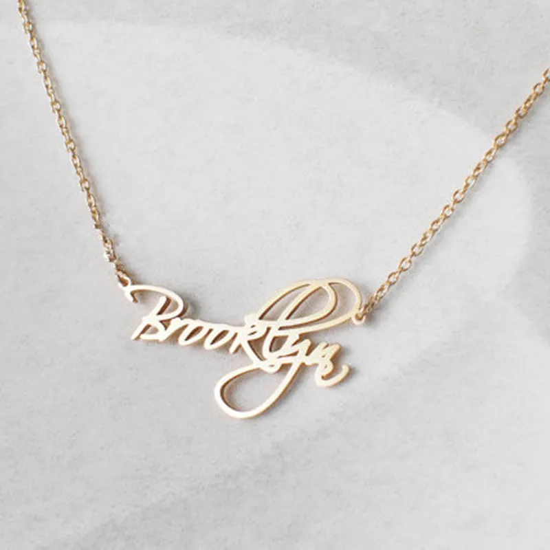 Custom Script Style Name Necklace