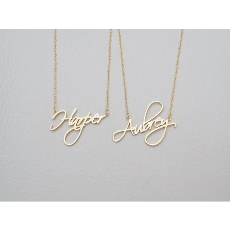 Custom Script Style Name Necklace
