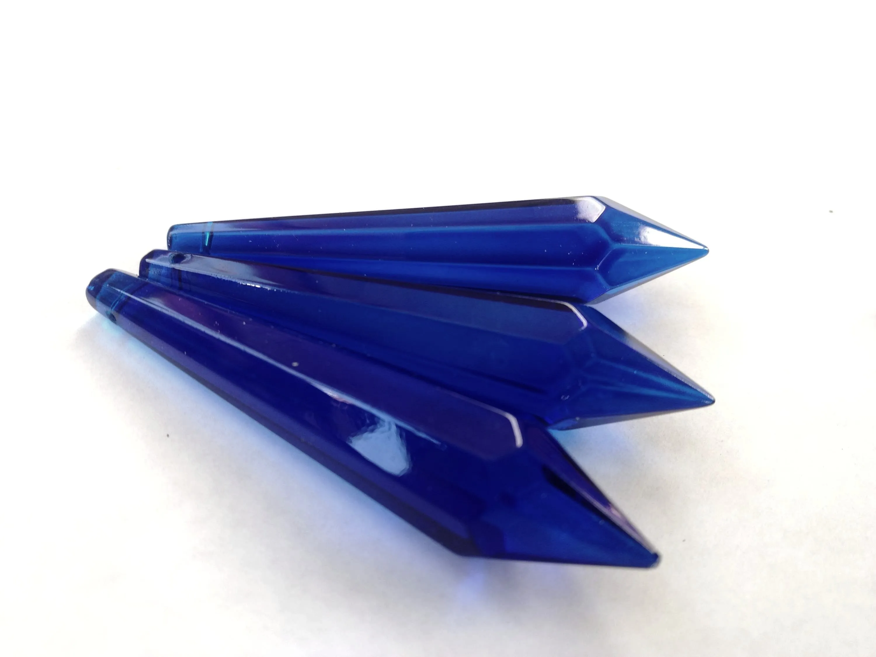 Dark Blue Icicle Chandelier Crystals Pendants Pack of 5
