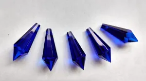 Dark Blue Icicle Chandelier Crystals Pendants Pack of 5