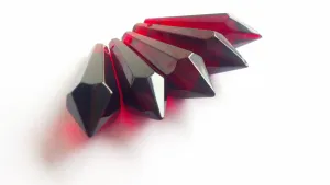 Dark Red Icicle Chandelier Crystals Pendants Pack of 5