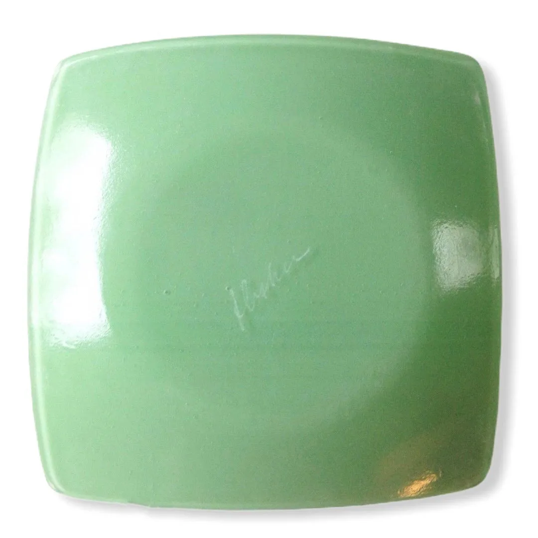 Deer Baby Dish Jadeite Mint Green Glass