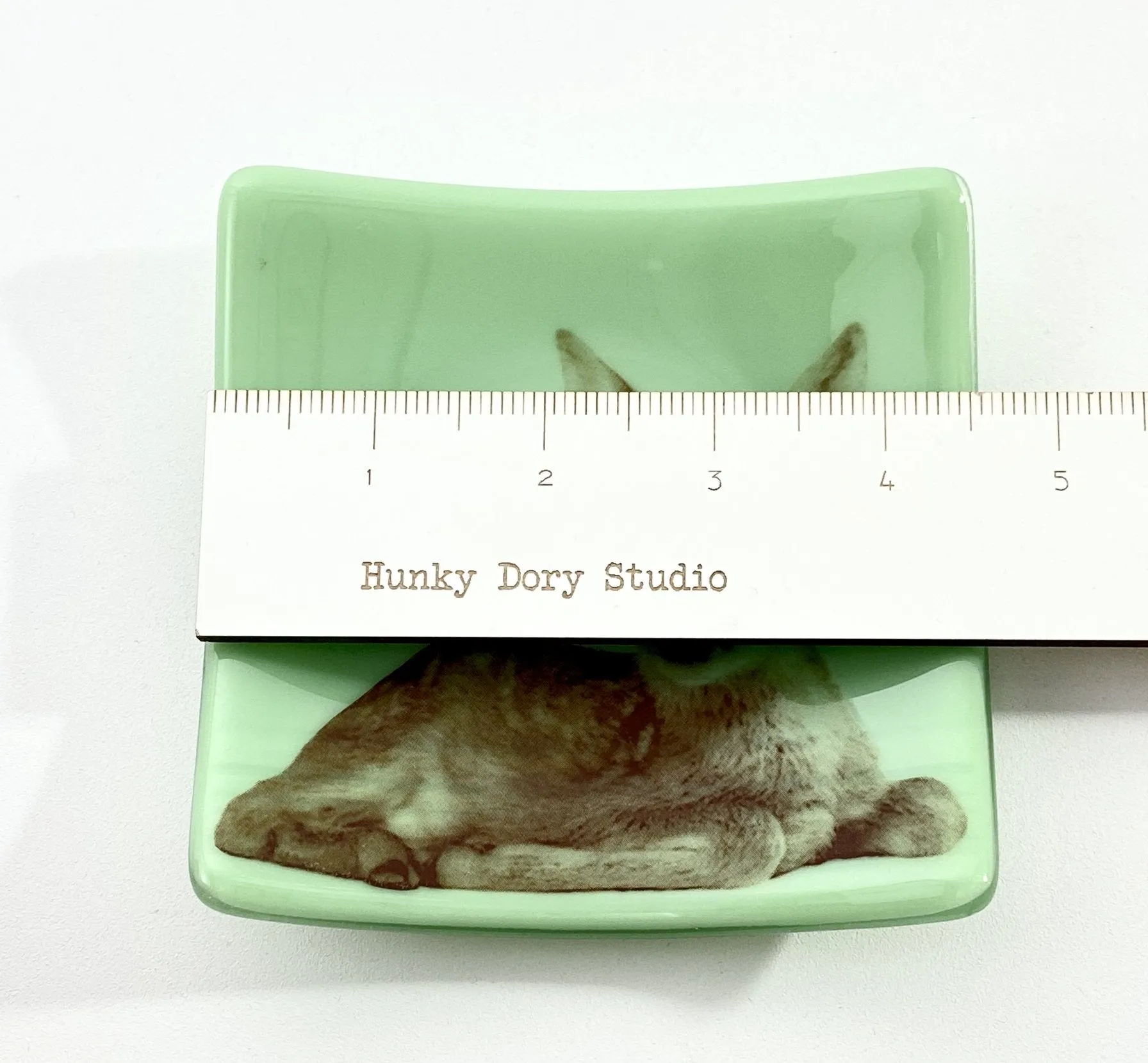 Deer Baby Dish Jadeite Mint Green Glass