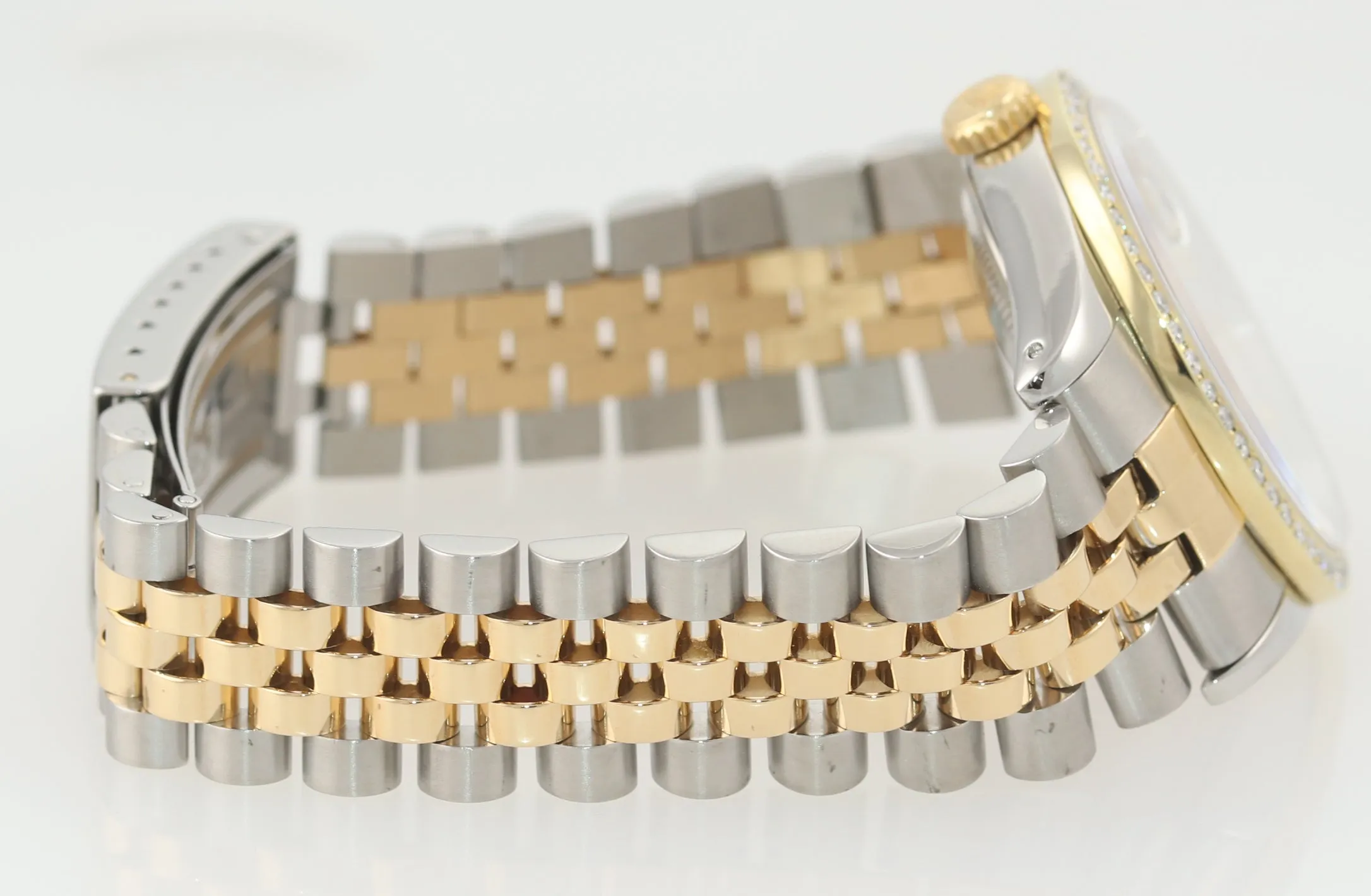 DIAMOND BEZEL Rolex DateJust 16233 Two-Tone 18K Yellow Gold MOP Jubilee Watch
