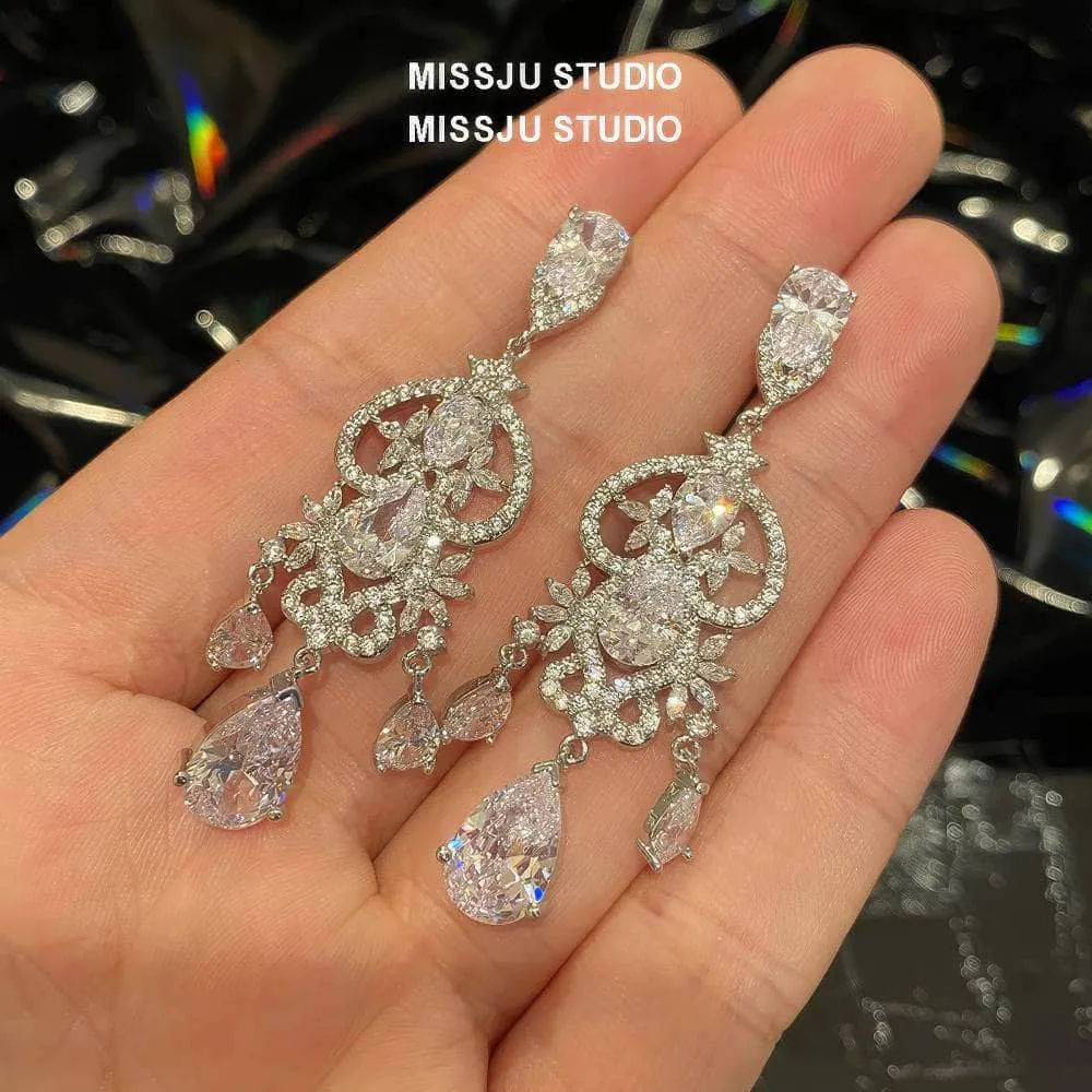 Diamond Imitation Crystal Chandelier Teardrop Statement Earrings