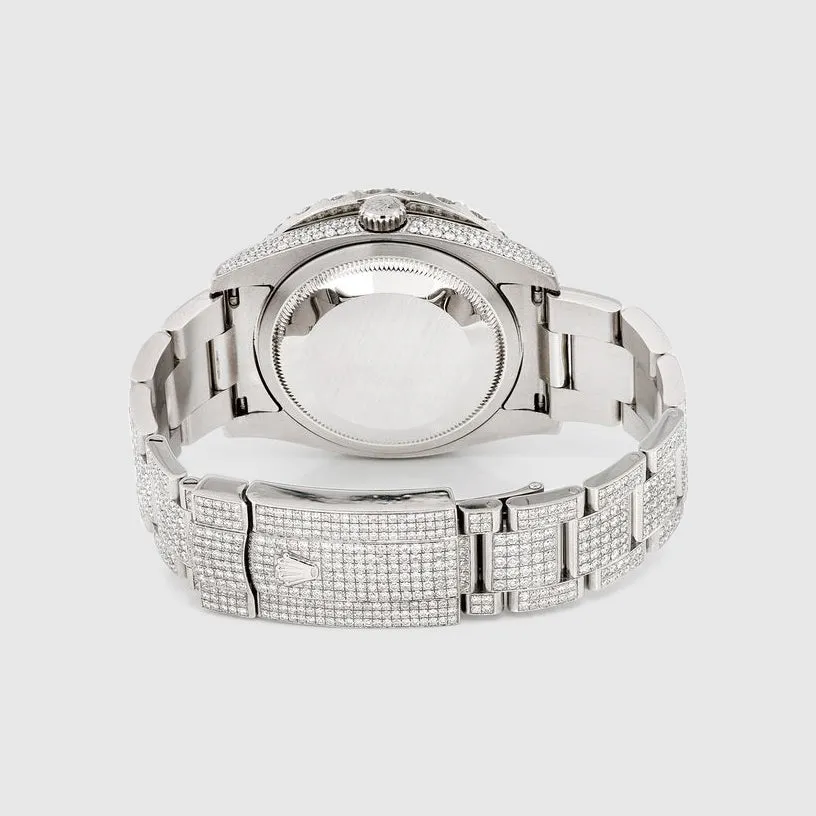 Diamond Rolex DateJust 36mm Stainless Steel Arabic Dial Watch