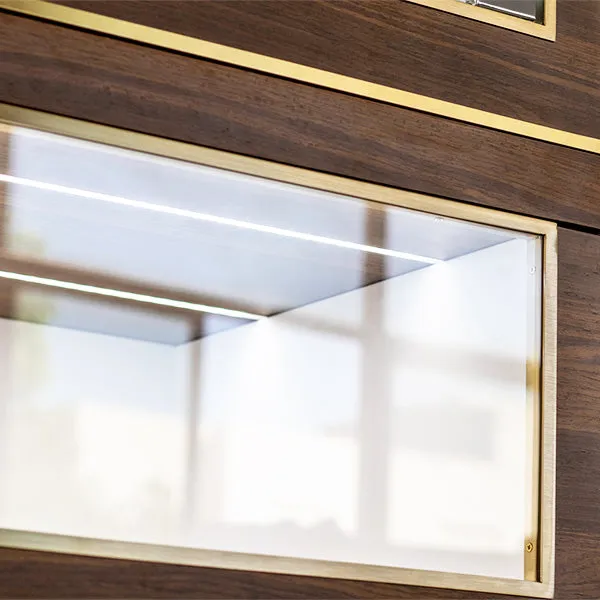 DM140 Custom Lighting Wall Display Cabinet with Back Mirror