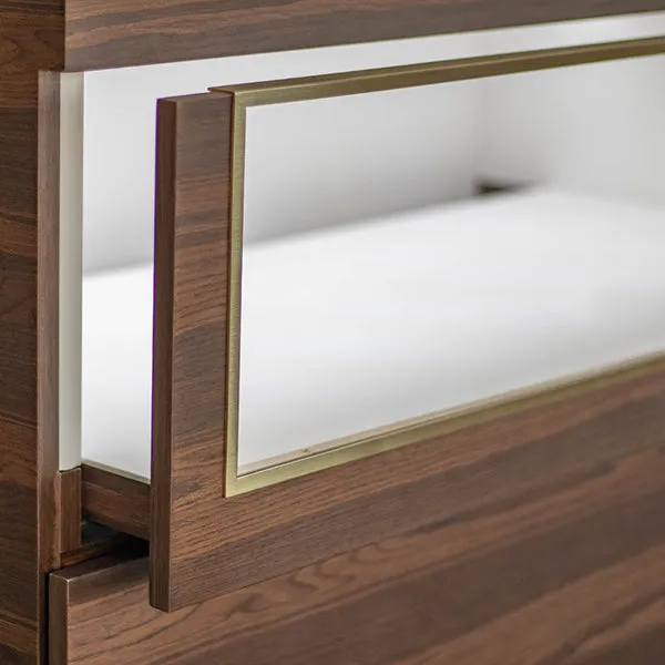 DM140 Custom Lighting Wall Display Cabinet with Back Mirror