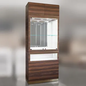 DM140 Custom Lighting Wall Display Cabinet with Back Mirror