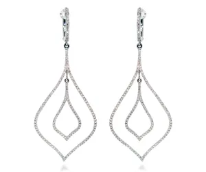 Double Drop Diamond Statement Chandelier Earrings